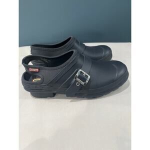 Hunter Original Slingback Clog Navy Blue Waterproof Rain Outdoor Shoes Sz 8 EU39